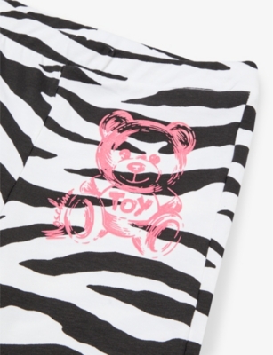 Shop Moschino Girls Zebra Striped Kids Zebra-print Stretch-cotton Leggings 8-14 Years
