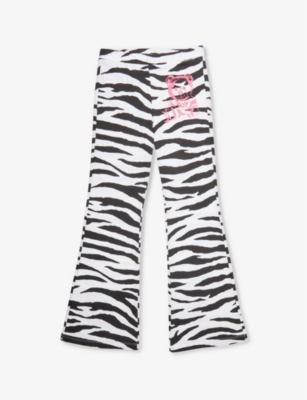 Moschino Girls Zebra Striped Kids Zebra-print Stretch-cotton Leggings 8-14 Years