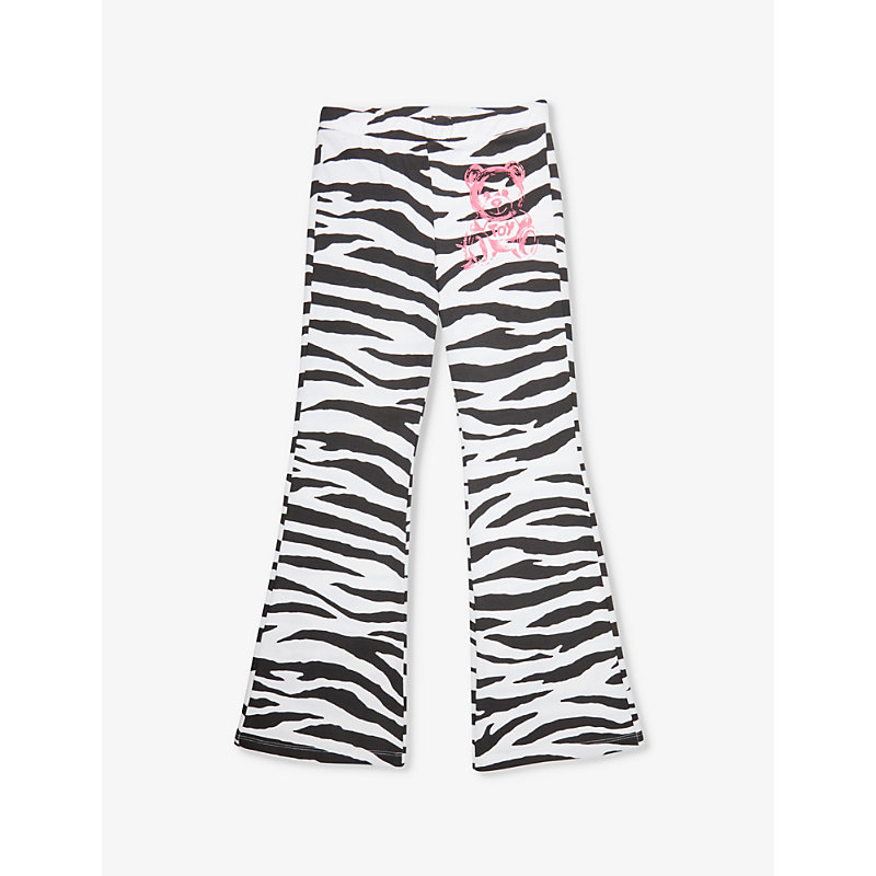 Moschino Girls Zebra Striped Kids Zebra-print Stretch-cotton Leggings 8-14 Years