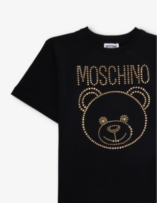 Shop Moschino Girls Black Kids Toy Bear Short-sleeve Cotton-jersey T-shirt 6-14 Years