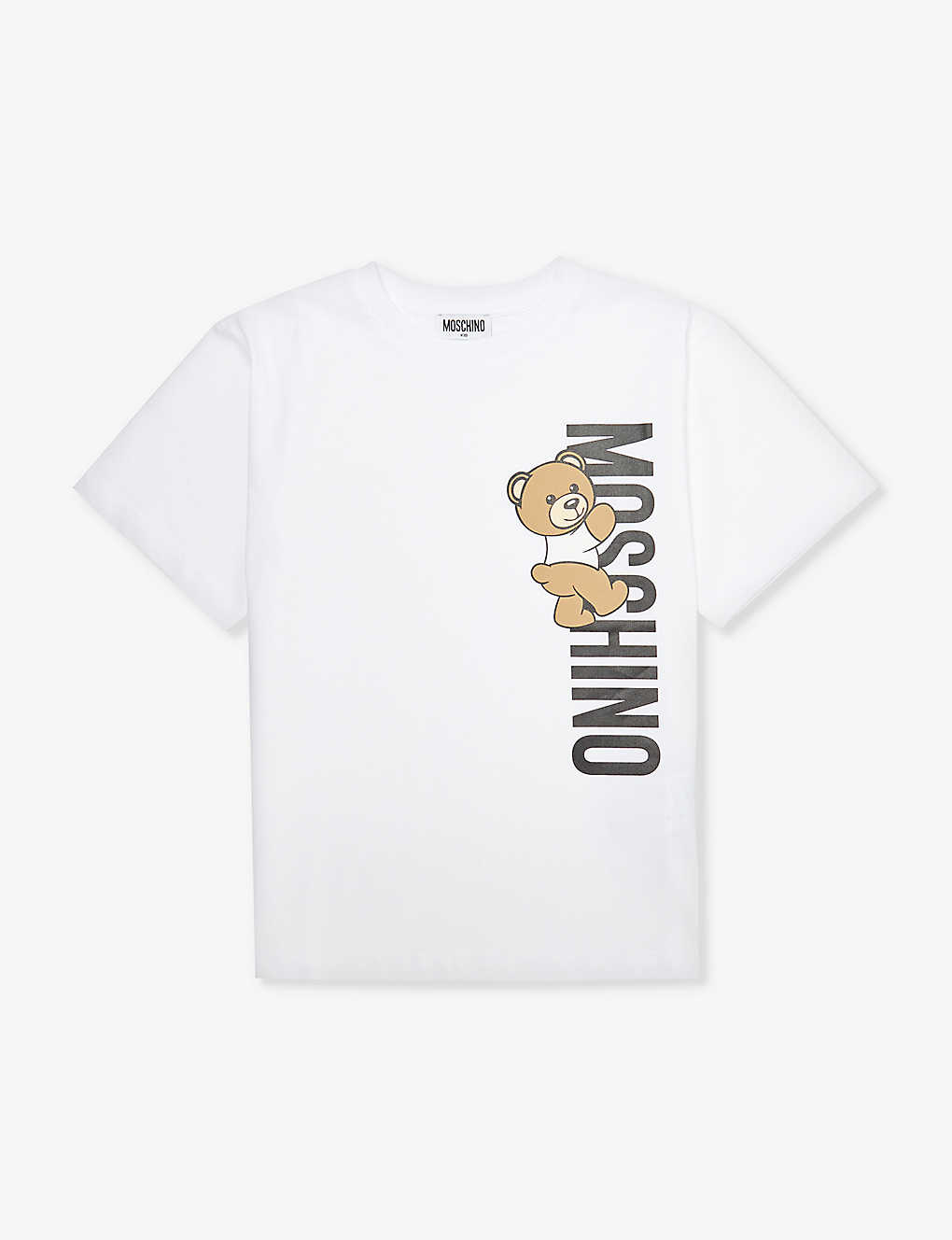 Shop Moschino Boys Optical White Kids Bear Logo Text-print Cotton-jersey T-shirt 4-14 Years