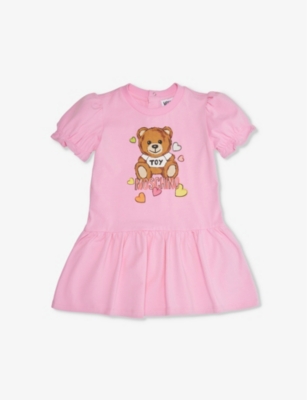 MOSCHINO: Toy Bear graphic-print stretch-cotton dress 6-36 months