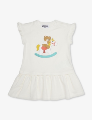 Moschino Babies'  Cloud Horse-print Stretch-cotton Jersey Dress 6-18 Months