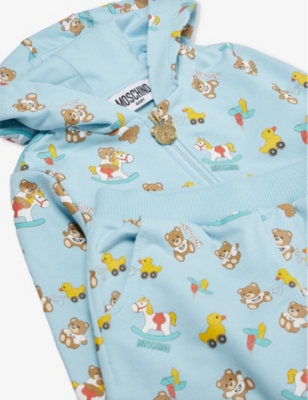 Shop Moschino Boys Baby Sky Toy Play Kids Bear-print Cotton-jersey Tracksuit 3-36 Months