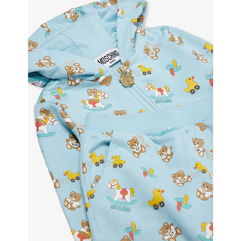 Shop Moschino Boys Baby Sky Toy Play Kids Bear-print Cotton-jersey Tracksuit 3-36 Months