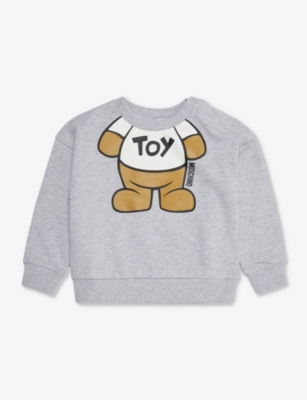 Moschino Babies'  Grey Bear-print Cotton-jersey Sweatshirt 9 Months-3 Years