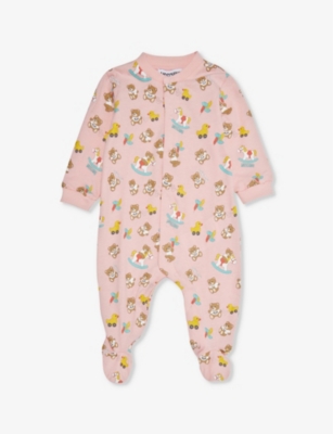 MOSCHINO: All-over print cotton-jersey babygrow 1-9 months