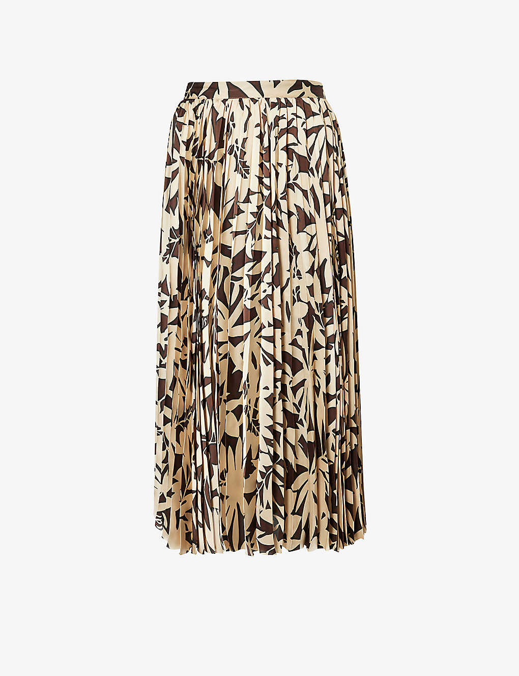 Sacai Womens Beige Brown Abstract-pattern Mid-rise Woven Midi Skirt