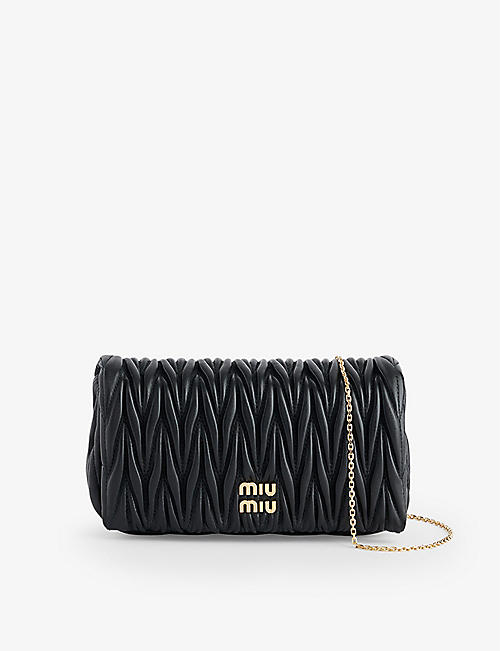 MIU MIU: Matelassé Miniborse leather top-handle bag