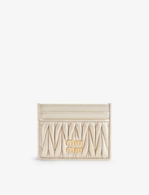 MIU MIU: Matelassé quilted leather card holder