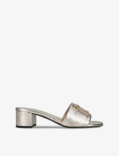 GIVENCHY: 4G brand-motif leather heeled sandals