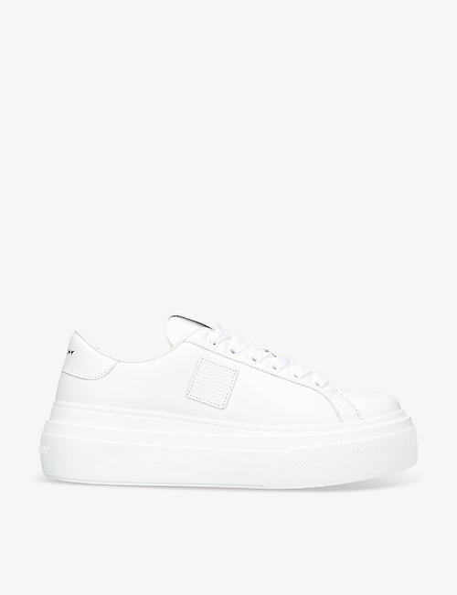 GIVENCHY: City platform-sole leather low-top trainers