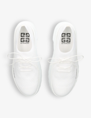 Shop Givenchy Womens White Marshmallow Wedge Chunky-sole Knitted Low-top Trainers