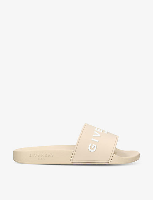 GIVENCHY: Logo-embossed rubber sliders