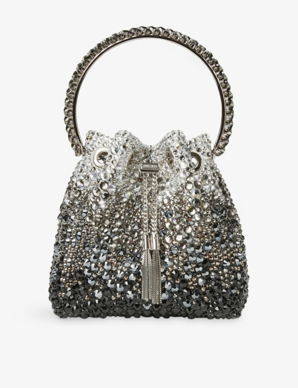 Bon Bon crystal-embellished satin top-handle bag