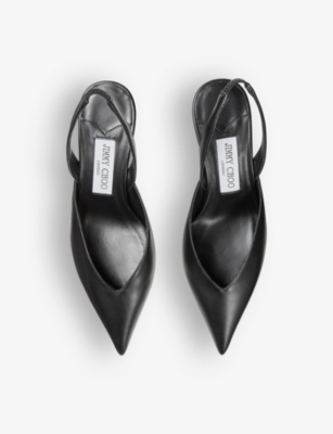 Shop Jimmy Choo Women's Black Maryanne 65 Pointed-toe Leather Heeled Courts