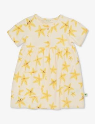 Shop The Bonnie Mob Starfish Graphic-print Short-sleeve Stretch-organic-cotton Dress 6-24 Months