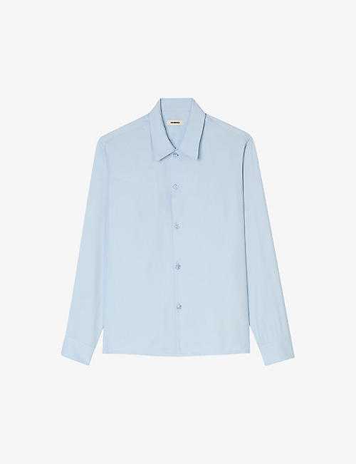 SANDRO: Spread-collar relaxed-fit woven shirt