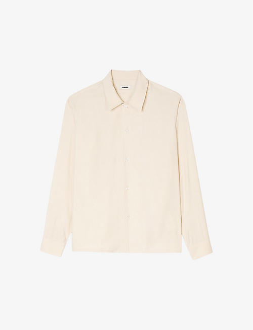 SANDRO: Spread-collar relaxed-fit woven shirt