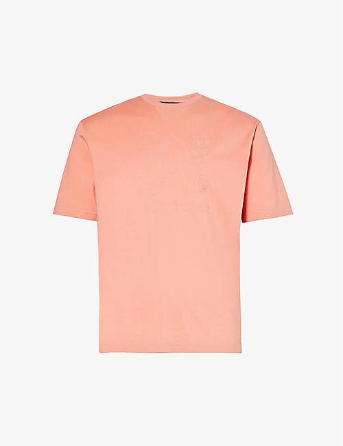 PALM ANGELS: Monogram brand-patch cotton-jersey T-shirt