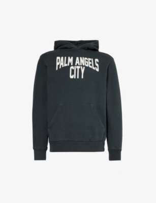 PALM ANGELS: Washed brand-print cotton hoody