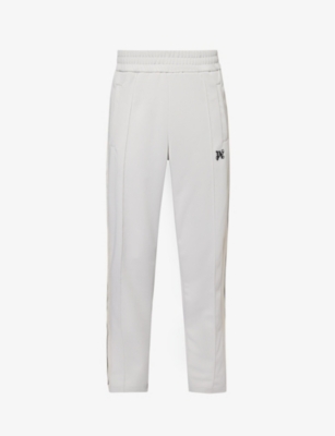 PALM ANGELS: Monogram brand-patch straight-leg woven trousers