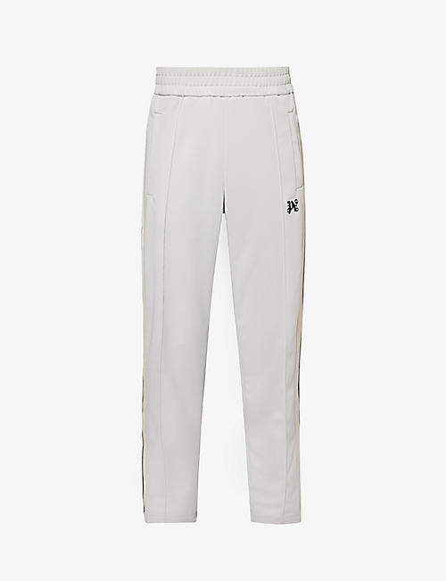 PALM ANGELS: Monogram brand-patch straight-leg woven trousers