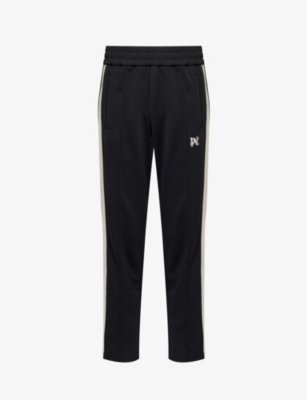 PALM ANGELS: Monogram brand-patch straight-leg woven track trousers