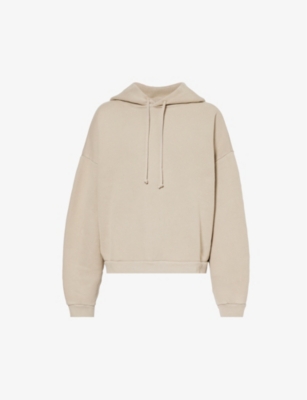 Acne Studios Mens Concrete Grey Fester Brand-appliqué Oversized-fit Cotton-jersey Hoody