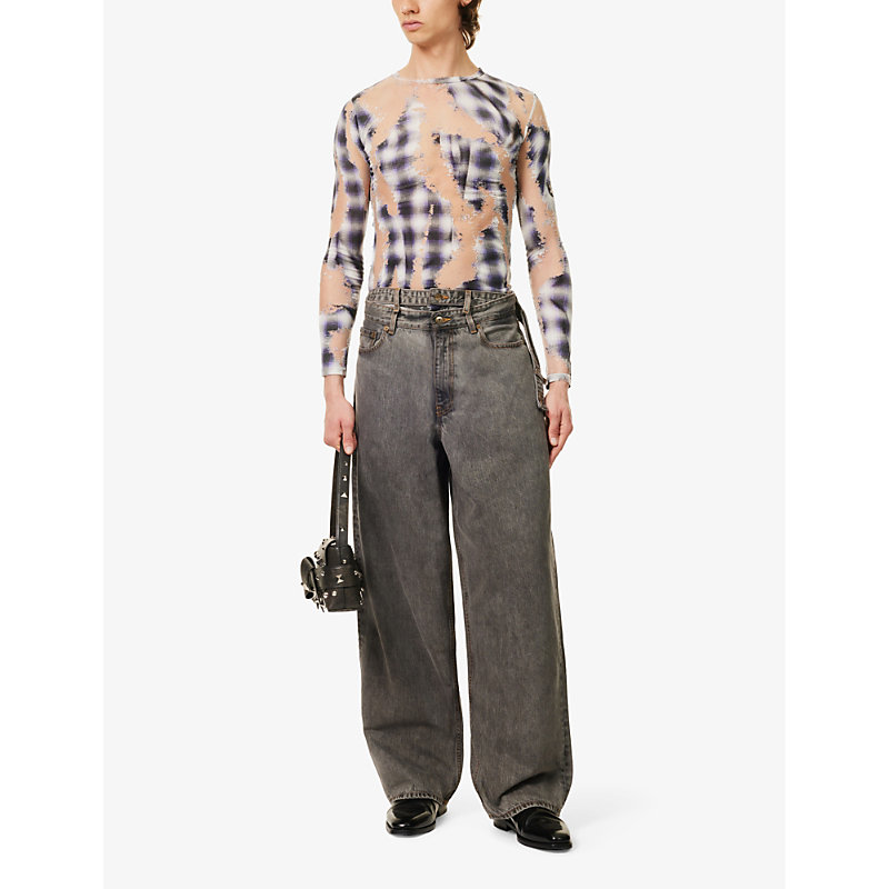 Shop Y/project Mens Evergreen Vintage Black Evergreen Multi-waist Wide-leg Organic-denim Jeans