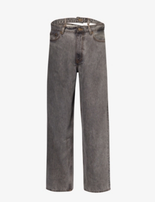 Shop Y/project Men's Evergreen Vintage Black Evergreen-waist Wide-leg Organic-denim Jeans