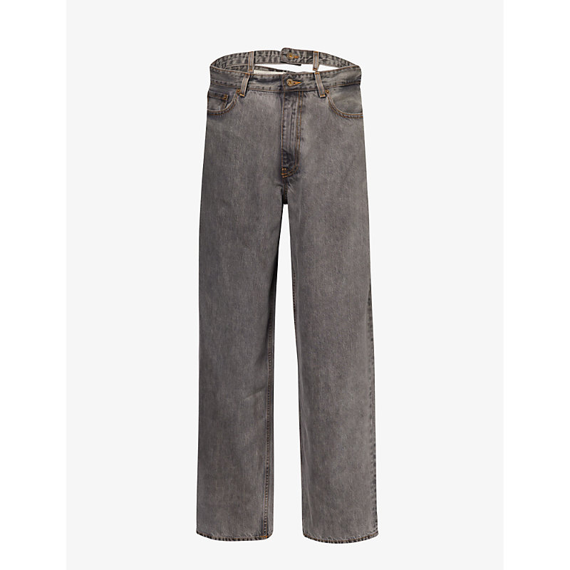 Shop Y/project Men's Evergreen Vintage Black Evergreen Multi-waist Wide-leg Organic-denim Jeans