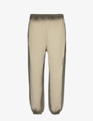 Shop Y/project Logo-print Faded-wash Cotton-jersey Jogging Bottoms In Beige Spray