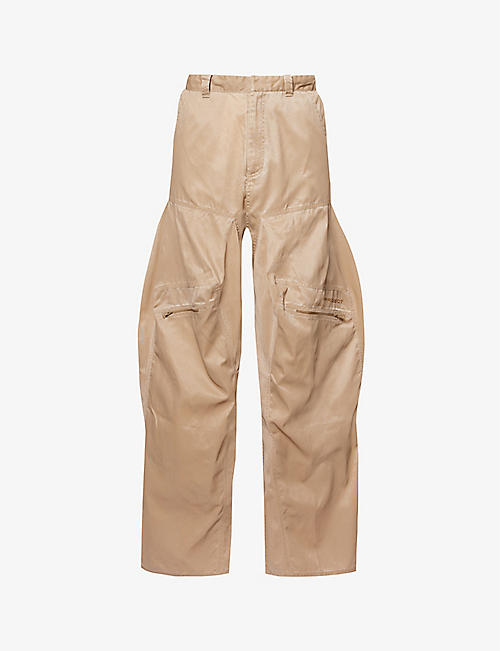 Y/PROJECT: Branded wide-leg relaxed-fit woven trousers