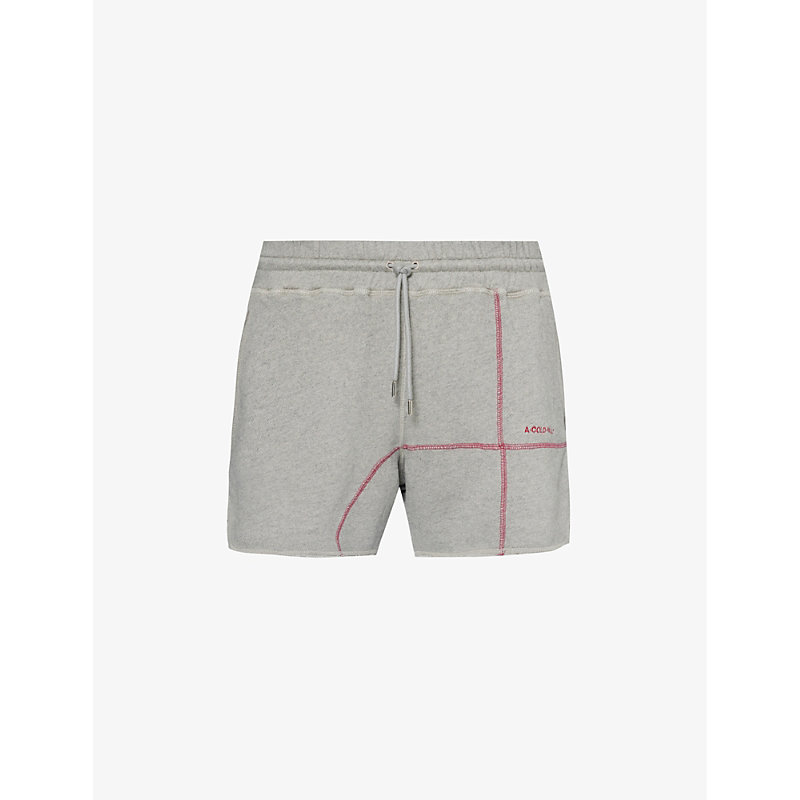 Shop A-cold-wall* A Cold Wall Men's Cement Intersect Logo-embroidered Cotton-jersey Shorts