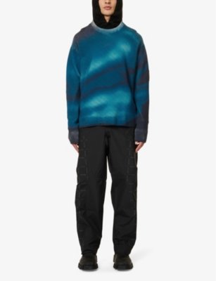 Shop A-cold-wall* A Cold Wall Mens Vy Gradient-pattern Relaxed-fit Wool-knit Jumper In Navy