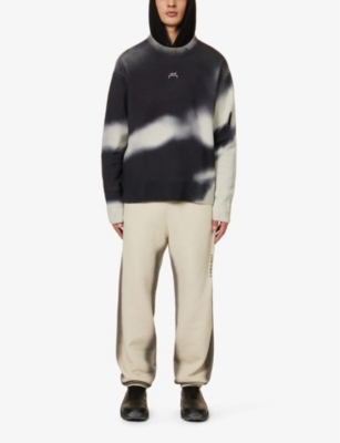 Shop A-cold-wall* A Cold Wall Men's Onyx Gradient-pattern Relaxed-fit Wool-knit Jumper
