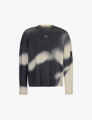 A-cold-wall* A Cold Wall Mens Onyx Gradient-pattern Relaxed-fit Wool-knit Jumper
