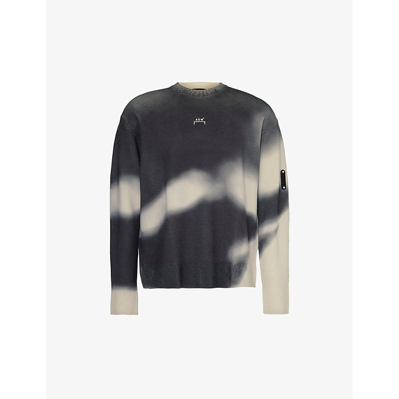 A-cold-wall* A Cold Wall Mens Onyx Gradient-pattern Relaxed-fit Wool-knit Jumper