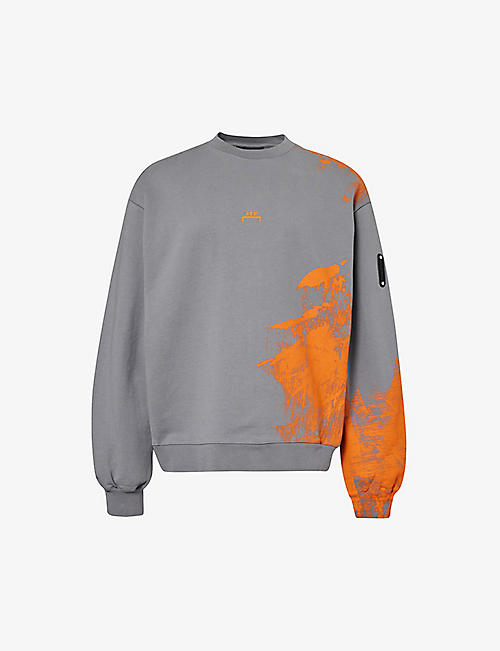 A COLD WALL: Brushstroke abstract-print cotton-jersey sweatshirt