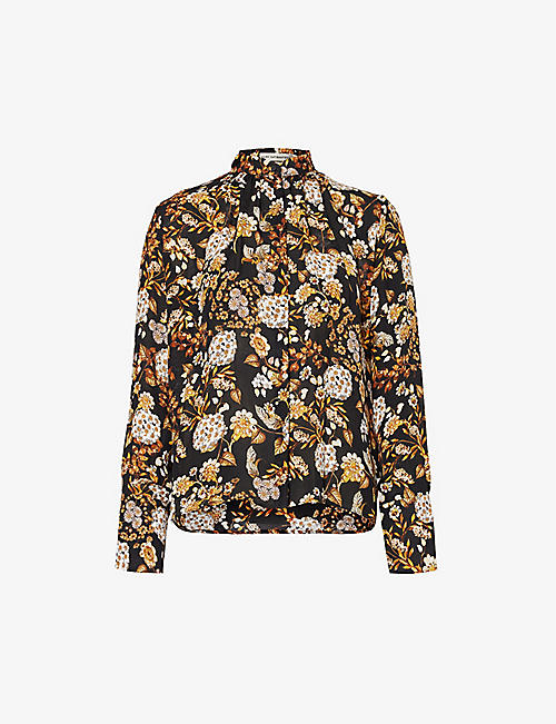 MARY KATRANTZOU: Lana floral-print silk blouse