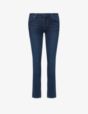 AG: Prima tapered-leg mid-rise stretch-denim jeans