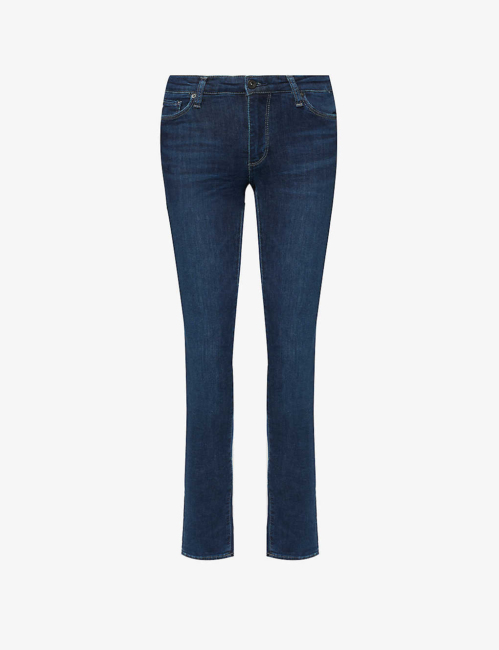 Ag Womens Dark Blue Prima Tapered-leg Mid-rise Stretch-denim Jeans