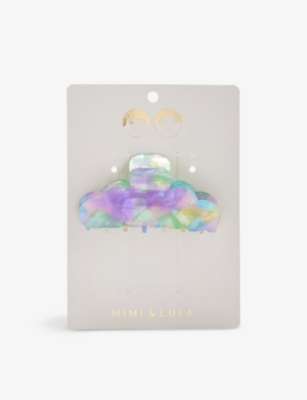 MIMI & LULA: Cloudy marbled-print acetate hair clip