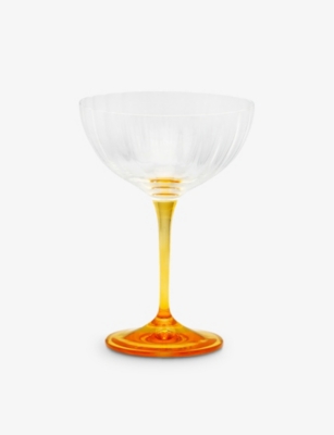Anna + Nina Amber Champagne Glass 15.5cm In Yellow