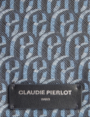 Shop Claudie Pierlot Bleus Monogram-print Faux-leather Passport Cover
