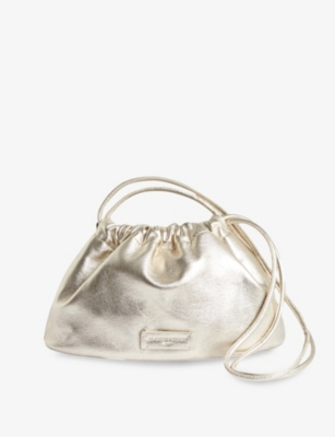 Shop Claudie Pierlot Women's Metalliques Addison Nano Leather Shoulder Bag