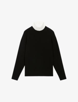 CLAUDIE PIERLOT: Missy shirt-collar long-sleeve wool jumper