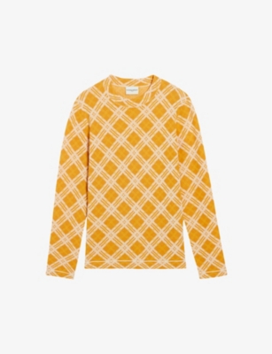 CLAUDIE PIERLOT Check print long sleeve cotton blend top