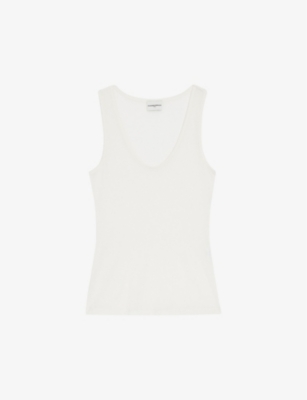 CLAUDIE PIERLOT: Scoop-neck modal and silk vest top